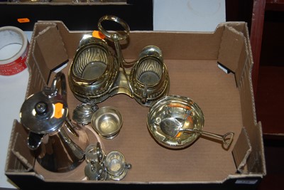 Lot 228 - A box of assorted plated wares, to include...
