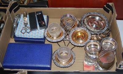 Lot 229 - A box of assorted plated wares, to include...