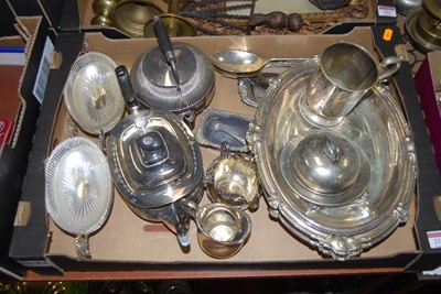 Lot 232 - A box of assorted plated wares, to include...