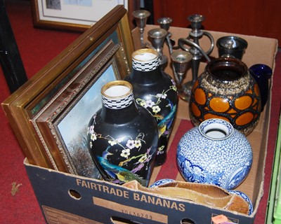 Lot 238 - Mixed lot, to include ceramic vases, two metal...