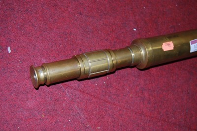 Lot 130 - A reproduction brass telescope; together with...