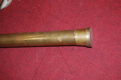 Lot 130 - A reproduction brass telescope; together with...