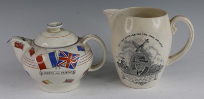 Lot 2352 - A Crown Ducalware teapot and cover transfer...