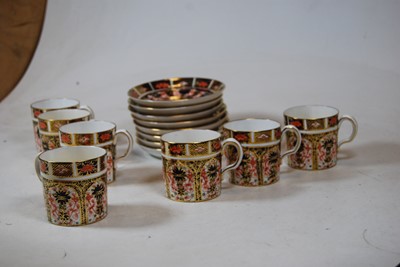 Lot 220 - A set of seven Royal Crown Derby bone china...