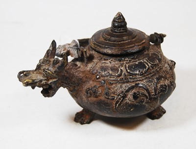 Lot 257 - A small Chinese bronze Archaisiastic teapot...