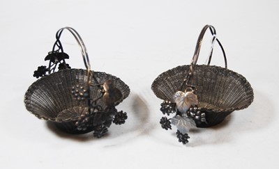 Lot 259 - A pair of circa 1900 Chinese silver baskets,...