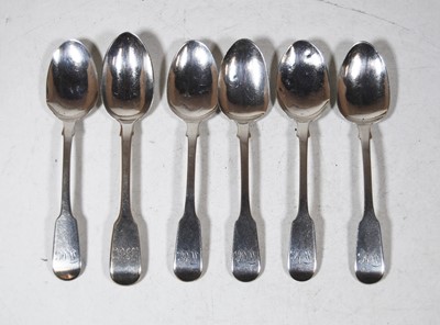 Lot 265 - A set of five 19th century silver teaspoons,...