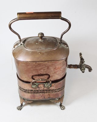 Lot 92 - A 19th century copper kettle, with copper tap...