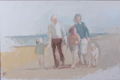 Lot 283 - David Giffard (b.1932) - Family walking along...