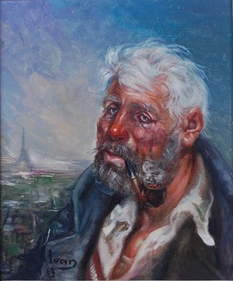 Lot 274 - Ivan - Portrait of a gentleman smoking a pipe,...