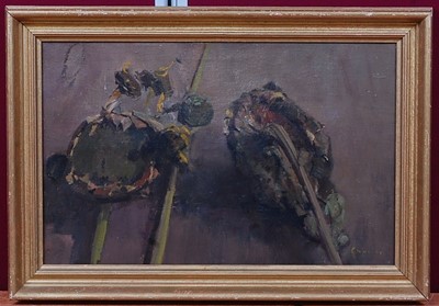 Lot 277 - Fred Cuming RA (b.1930) - Sunflowers, oil on...