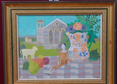 Lot 316 - John Verney (1913-1993) - Church, jug, figure...