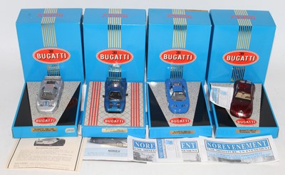 Lot 2030 - Four various boxed as issued Norev Bugatti...