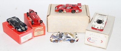 Lot 2019 - Five boxed and loose 1/43 scale white metal...