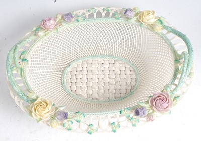 Lot 1081 - A first period Belleek porcelain basket, the...