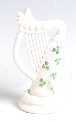 Lot 203 - A second period Belleek Harp, decorated with...