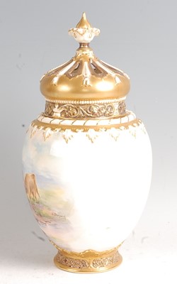Lot 1016 - A Royal Worcester crown-top pot pourri jar...