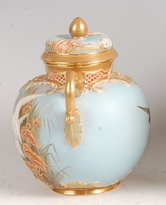 Lot 1017 - A Royal Worcester porcelain pot pourri vase...