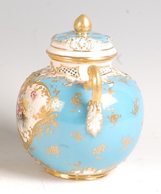 Lot 1019 - A Royal Worcester porcelain pot pourri vase...