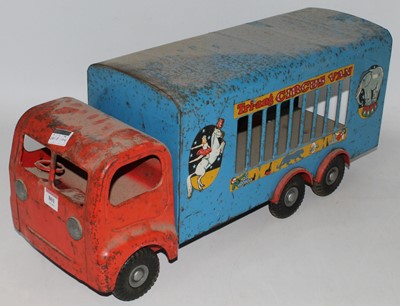 Lot 801 - Triang large Circus Van, in blue and red in...