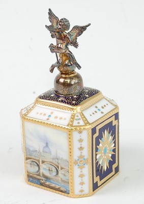 Lot 1066 - A Lynton Porcelain Company scent bottle,...