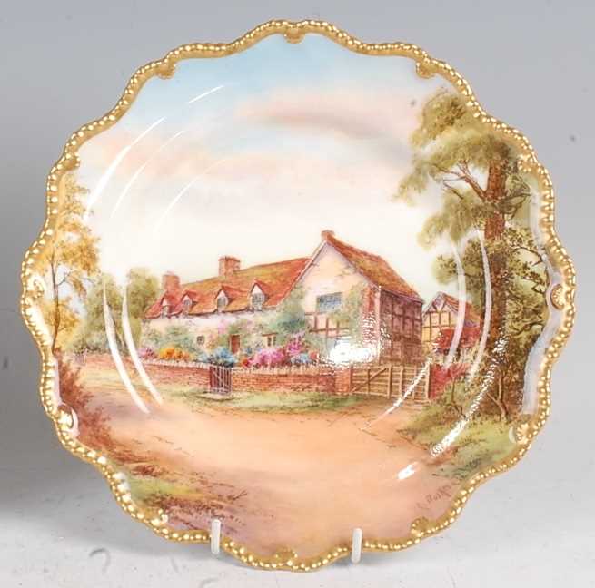 Lot 1024 - A Royal Worcester porcelain cabinet plate,...