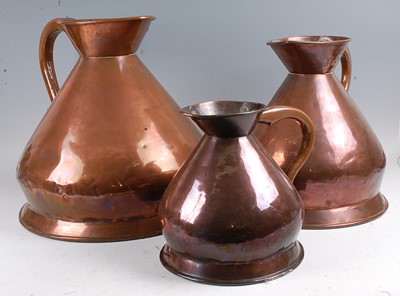 Lot 1253 - A matched set of nine Victorian copper...