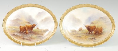 Lot 1050 - A pair of Milwyn Holloway porcelain oval...