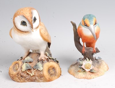 Lot 1080 - A Royal Crown Derby porcelain barn owl, puce...