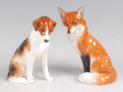 Lot 1047 - A Royal Worcester porcelain fox, model No.2993,...