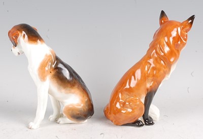 Lot 1047 - A Royal Worcester porcelain fox, model No.2993,...
