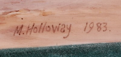 Lot 1058 - Milwyn Holloway - Ebb-tide, enamel decorated...