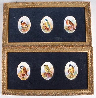 Lot 1062 - T.G. Abbots - a triptych set of six bird...