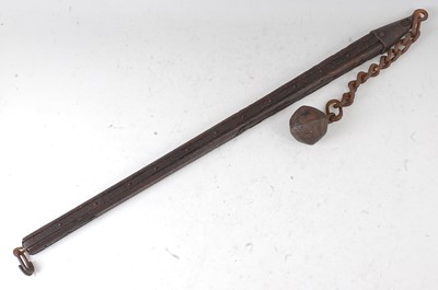 Lot 27 - * A Continental military flail, the 88cm shaft...