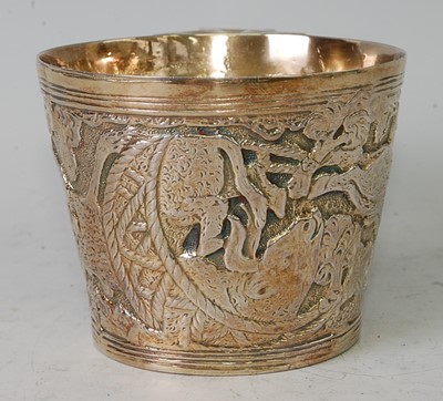 Lot 1121 - A silver gilt replica of the Vapheio Cup, with...