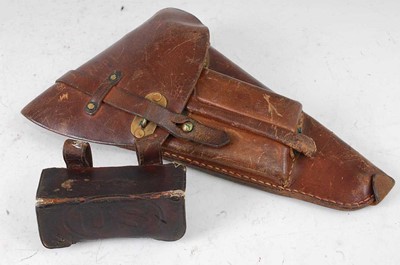 Lot 32 - * A U.S. Indian Wars Mckeever brown leather...