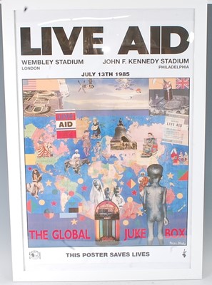 Lot 518 - Live Aid, an official poster for the 1985...