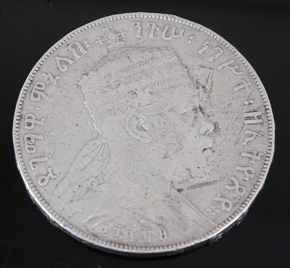 Lot 2094 - Ethiopia, 1 Birr, Menelik II (1887-1889), rev;...
