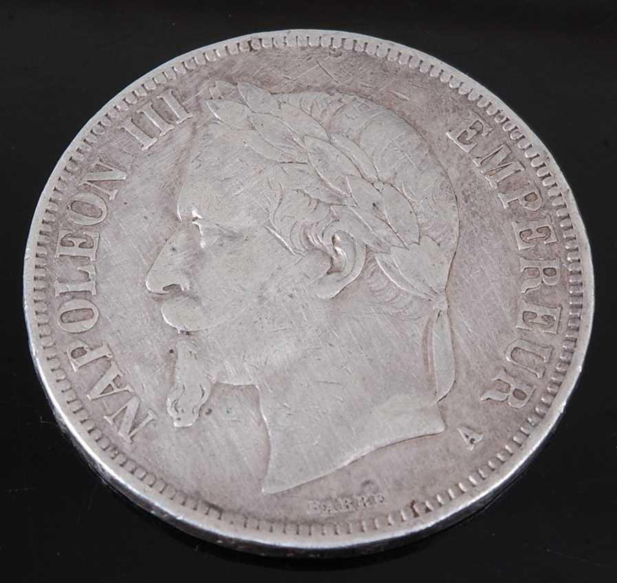 Lot 2095 - France, 1867 5 Francs, Napoleon III laureate...