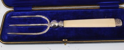 Lot 1141 - A cased late Victorian silver and ivorine...