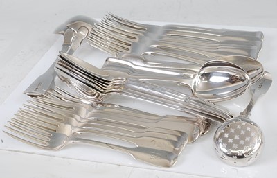 Lot 1142 - A silver harlequin cutlery suite, in the...