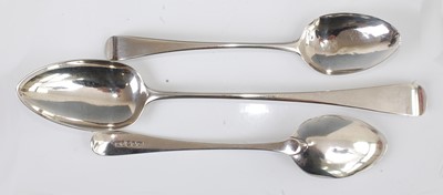 Lot 1143 - A George III silver stuffing spoon, in the Old...