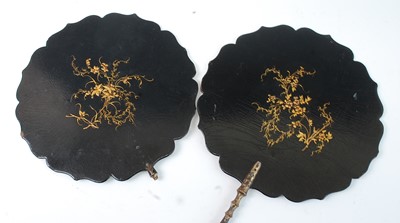 Lot 1274 - A pair of Victorian black lacquered...