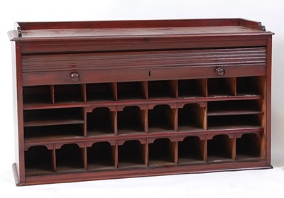 Lot 1427 - A Victorian mahogany tambour fronted desk top...