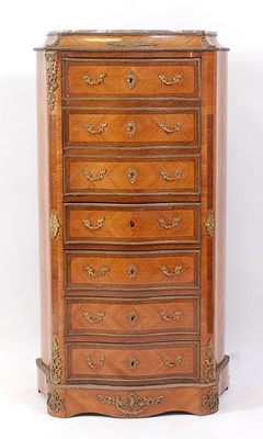 Lot 1396 - A late 19th century French kingwood and gilt...