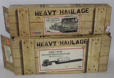 Lot 2276 - Corgi Heavy Haulage x2, CC12210 Scania low...