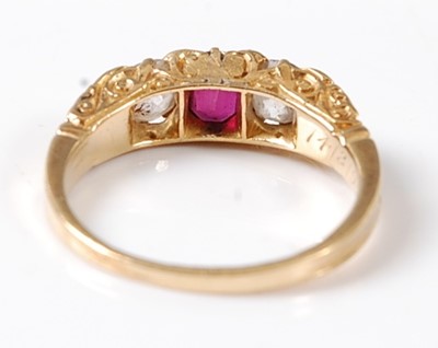 Lot 2567 - A late Victorian 18ct yellow gold, ruby and...