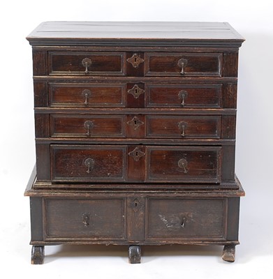 Lot 1430 - A late 17th century and later oak...