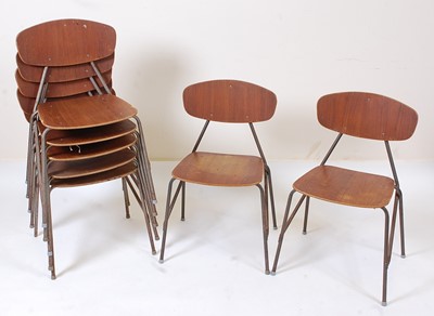 Lot 344 - A set of seven Danish mid-20th century plywood...