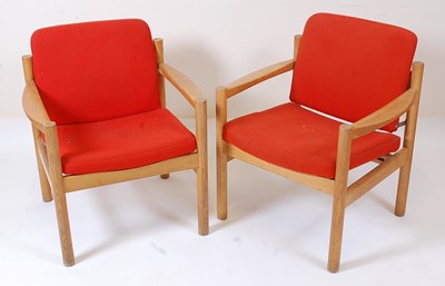 Lot 366 - F.D.B Møbler - a pair of 1960s light oak...